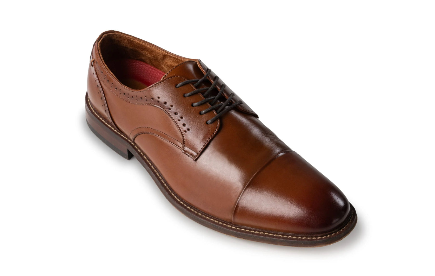 brown tie dress shoes Ariston Mens Chestnut Brown Lace-up Oxford Leather Dress Shoes