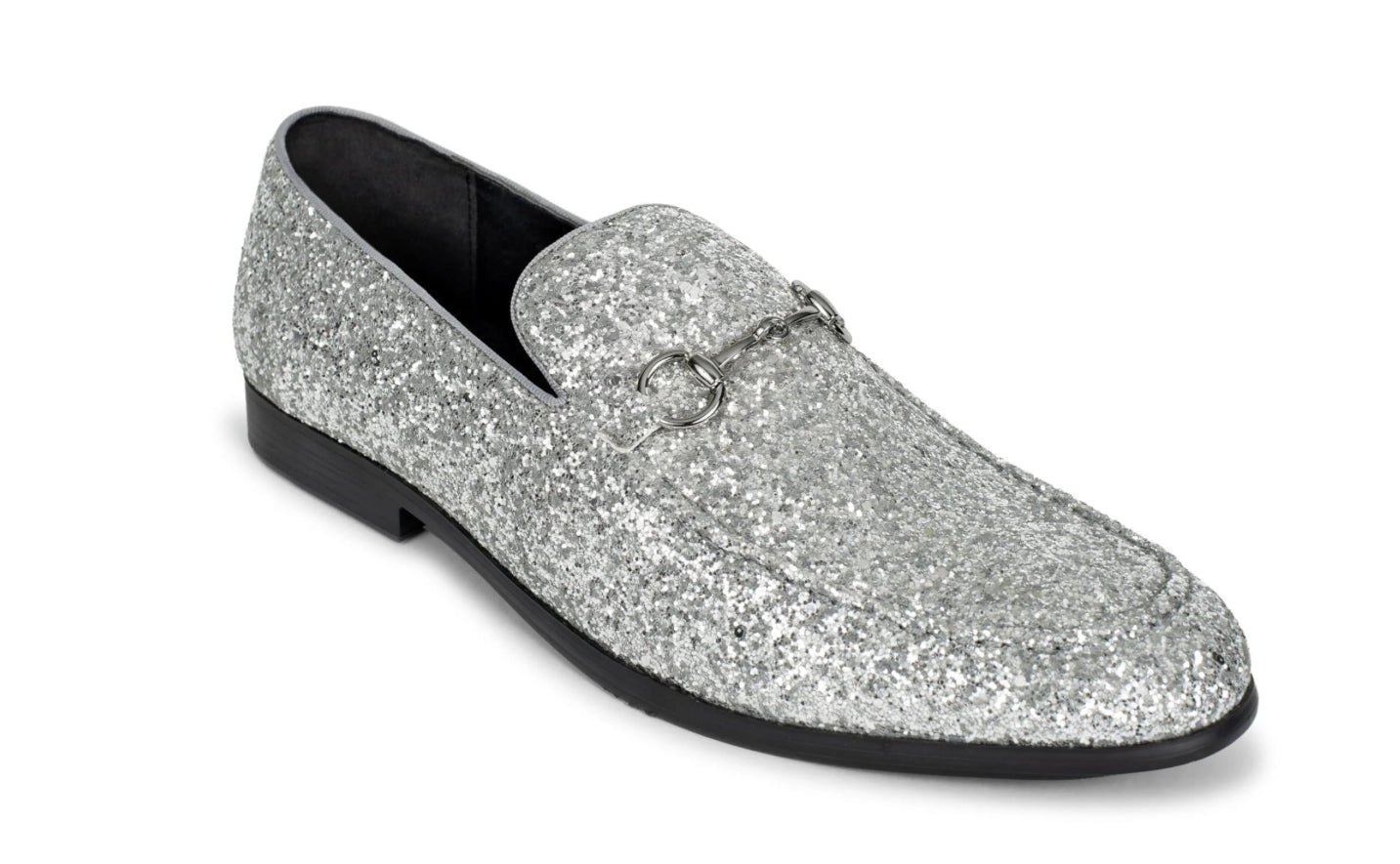 Silver Slip On Sparkle Dress Shoes KevinJamesMenswear Silver Slip On Sparkle Dress Shoes KevinJamesMenswear